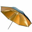 Pxel UM-BG108 43  108cm Black and Gold Reflective Lighting Umbrella Supply