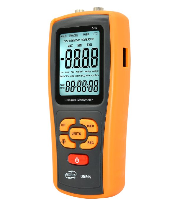 [CLEARANCE] Benetech GM505 Handheld Digital Pressure Meter Manometer + -2.49KPa Pressure Gauge Tester USB Manometro with 13 unit choice For Cheap