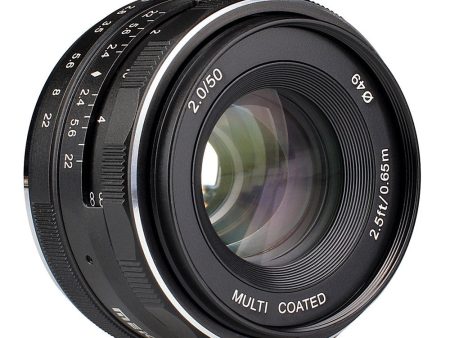 Meike MK-50mm F2.0 Large Aperture Manual Focus Lens (E-Mount) for Sony Mirrorless Camera For Discount