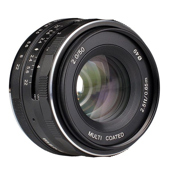 Meike MK-50mm F2.0 Large Aperture Manual Focus Lens (E-Mount) for Sony Mirrorless Camera For Discount