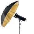 Pxel UM-BG108 43  108cm Black and Gold Reflective Lighting Umbrella Supply