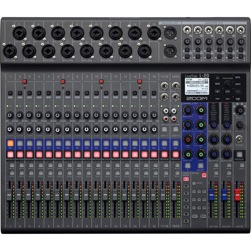 Zoom LiveTrak L-20 20-Input Digital Mixer & Multitrack Recorder Supply