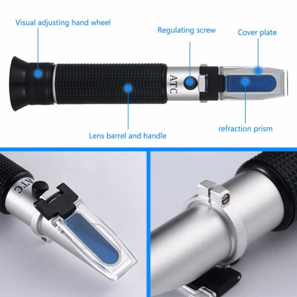 Eagletech REFRAC RHA-80VV ATC 0-80% V V Alcohol Refractometer Wort Specific Gravity Beer Fruit Juice Wine Sugar Test For Cheap