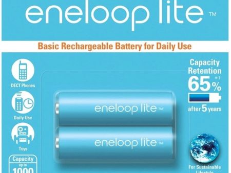 Panasonic Eneloop lite BK-3LCCE-2BT AA Rechargeable Battery Pack of 2 Online Sale