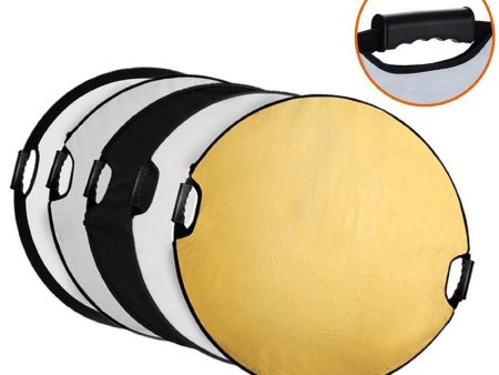 Pxel RF-6X6 5 in 1 24inch   60cm Round Reflector with Grip Handle for Photography Photo Studio Lighting & Outdoor Lighting Cheap