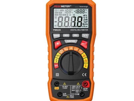 [CLEARANCE] PeakMeter PM8229 5 in 1 Auto Digital Multimeter With Multi-function Lux Sound Level Frequency Temperature Humidity Tester Meter Sale