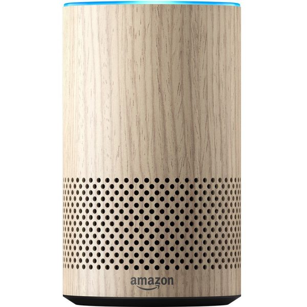 All New Amazon Echo 2nd Generation 2017 Oak with improved sound powered by Dolby Supply