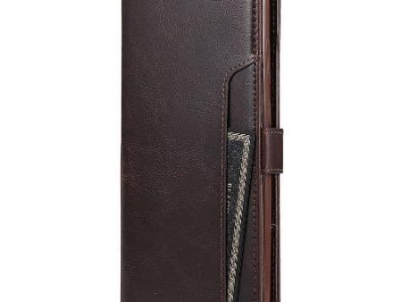 Brown Faux Leather Wallet Case - Samsung Galaxy Note20 Online Sale