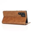 Folio Brown Leather Wallet Case - Samsung Galaxy S22 Ultra Hot on Sale