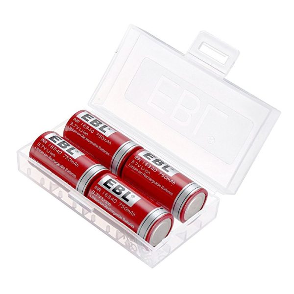 EBL LN-1634 3.7V CR123A 750mAh Li-ion Lithium Ion Rechargeable Battery with Low Self Discharge Rate for Portable and Emergency Electronics (Pack of 4) Online Hot Sale