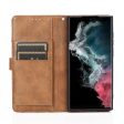 Folio Brown Leather Wallet Case - Samsung Galaxy S22 Ultra Hot on Sale