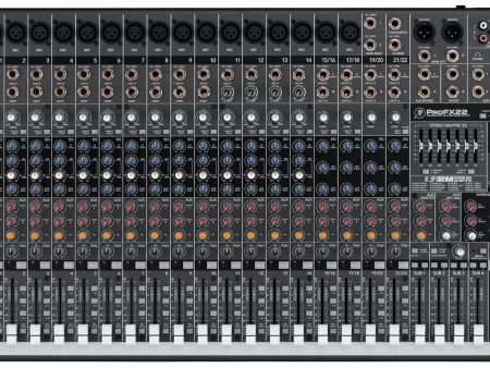 Mackie PROFX22 22 Channel 4 Bus Pro Mixer - 16 Mic Inputs w Effects Supply