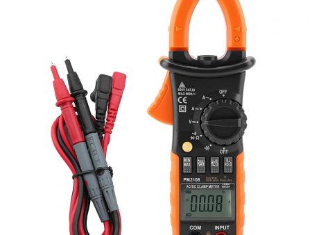 PeakMeter PM2108 6600 counts AC DC Mini Digital Clamp True RMS IN RUSH Current Resistance Capacitance Frequency Clamp Meter For Sale