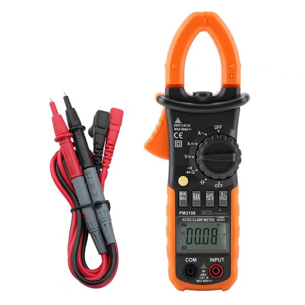 PeakMeter PM2108 6600 counts AC DC Mini Digital Clamp True RMS IN RUSH Current Resistance Capacitance Frequency Clamp Meter For Sale