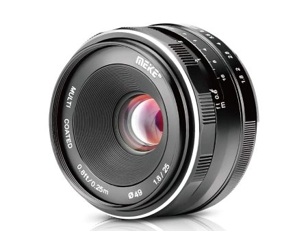 Meike 25mm f 1.8 Large Aperture Wide Angle Lens Manual Focus Lens (E-Mount) for Sony Mirrorless Cameras For Sale