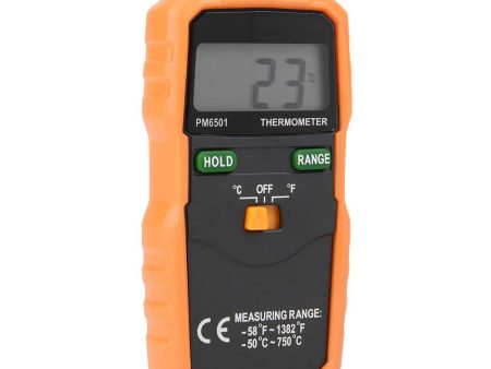 PeakMeter PM6501 LCD Display Digital Wireless Thermometer With K type Thermocouple Temperature Meter With Data Hold Logging Online Sale