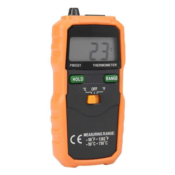 PeakMeter PM6501 LCD Display Digital Wireless Thermometer With K type Thermocouple Temperature Meter With Data Hold Logging Online Sale