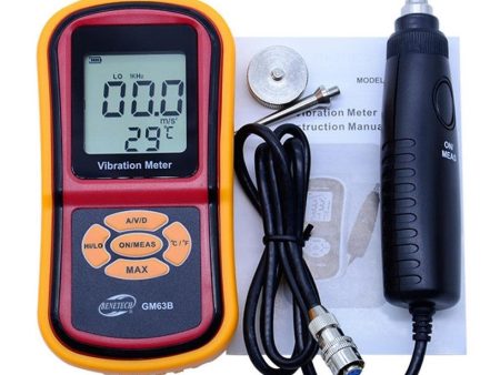 Benetech GM63B Digital displacement velocity acceleration measurement Vibrometer Vibration Meter + Temperature Meter Discount