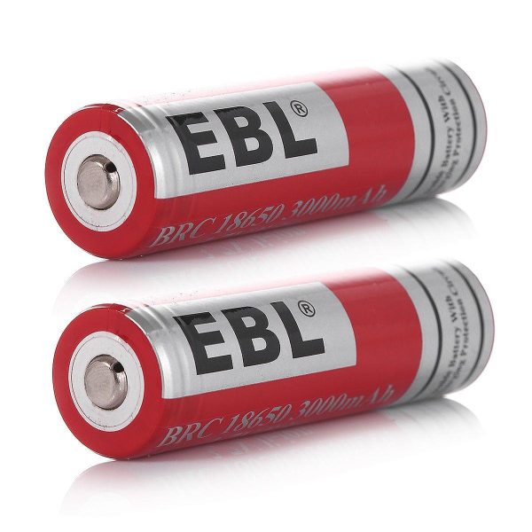 EBL LN-8131 3.7V 18650 3000mAh Li-Ion Lithium Ion Rechargeable Batteries for Portable and Emergency Electronics (Pack of 2) Sale