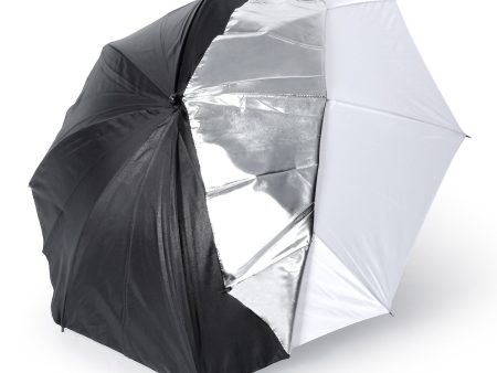 Pxel UM-BWS108 43  108cm Studio Photography Soft Translucent Black Silver Reflector 2in1 Double-Layer Umbrella For Studio Flash Strobe Online Hot Sale