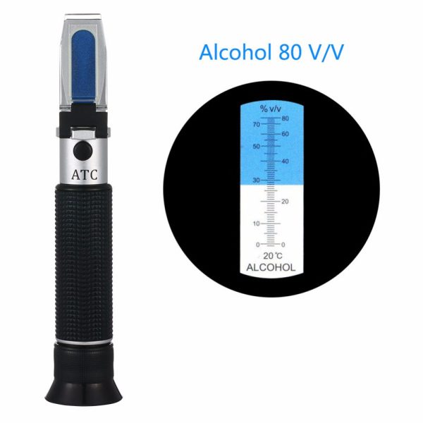 Eagletech REFRAC RHA-80VV ATC 0-80% V V Alcohol Refractometer Wort Specific Gravity Beer Fruit Juice Wine Sugar Test For Cheap