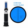 Eagletech REFRAC RHW-2540 Alcohol Refractometer 0-40% Brix 0-25% Alcohol Wort Specific Gravity Beer Fruit Juice Wine Sugar Test Discount