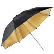 Pxel UM-BG108 43  108cm Black and Gold Reflective Lighting Umbrella Supply