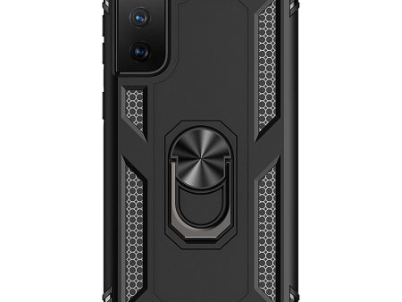 Black Military Kickstand Series Case - Samsung Galaxy S21 FE 5G For Sale