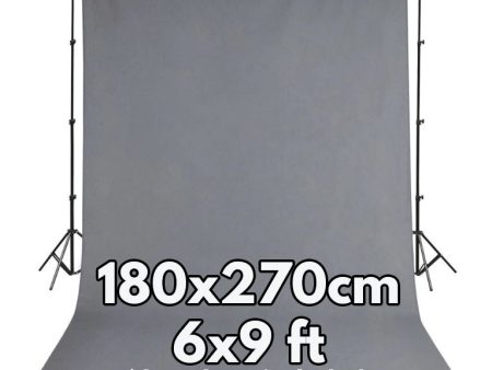 Pxel AA-ML1827GRY 180x270 cm Seamless Gray Background Cloth Backdrop 6x9 Feet Muslin Hot on Sale