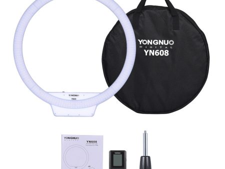 Yongnuo YN608 5500K White Wireless Remote LED Ring Video Light Adjustable Brightness With Remote Discount