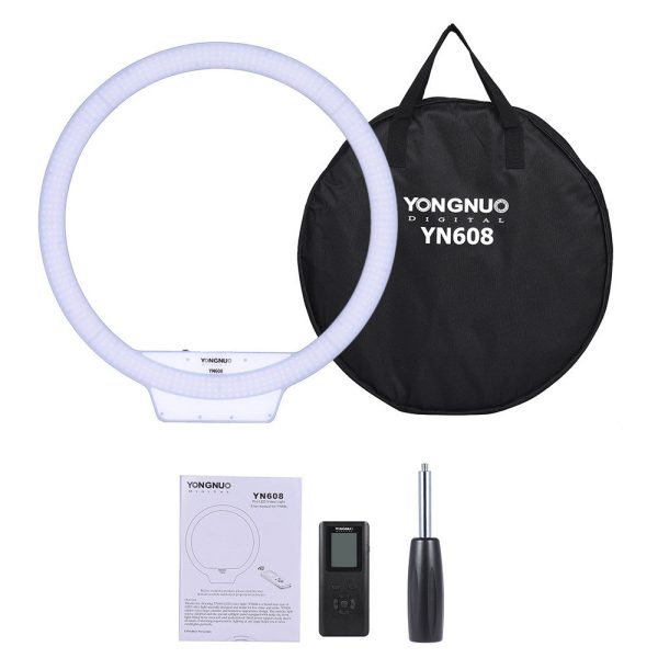 Yongnuo YN608 5500K White Wireless Remote LED Ring Video Light Adjustable Brightness With Remote Discount