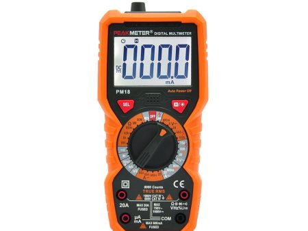 PeakMeter PM18C Digital Multimeter Measuring Voltage Current Resistance Capacitance Frequency Temperature NCV Live Line Tester Hot on Sale