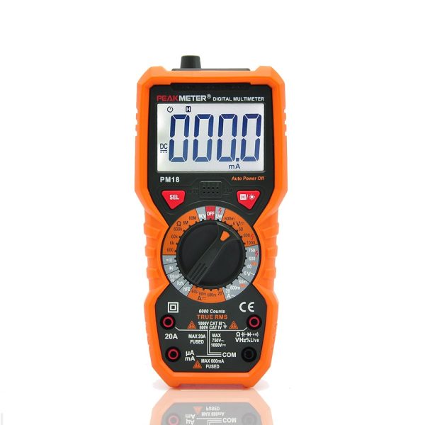 PeakMeter PM18C Digital Multimeter Measuring Voltage Current Resistance Capacitance Frequency Temperature NCV Live Line Tester Hot on Sale