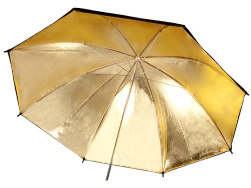 Pxel UM-BG108 43  108cm Black and Gold Reflective Lighting Umbrella Supply