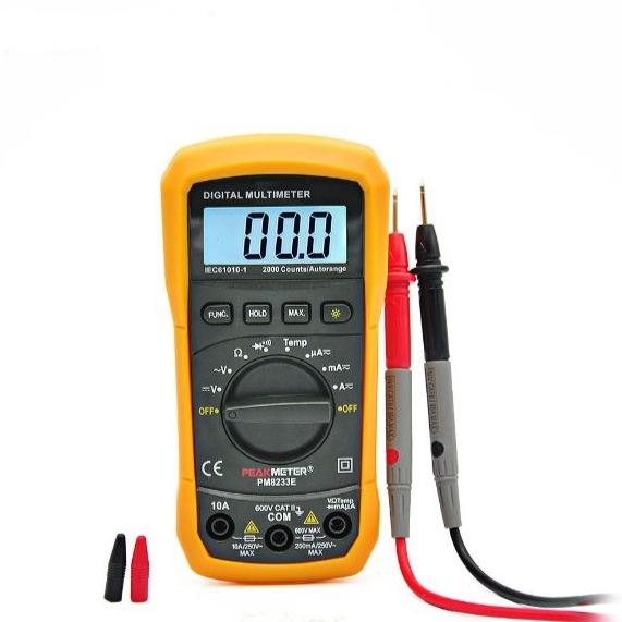 PeakMeter PM8233E Electrical Digital LCD Multimeter Voltmeter Ammeter AC DC OHM Volt Tester Multitester Current Resistance For Sale