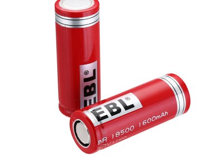 EBL LN-8205 3.7V 18500 1600mAh Li-Ion Lithium Ion Rechargeable Battery for Portable and Emergency Electronics (Pack of 2) Online now