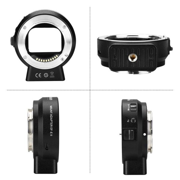 Yongnuo Smart Adapter EF-E Mount for Canon EF Lens to Sony NEX Smart Adapter Mark II (Black) EF to E-Mount YN EF-E II Fashion