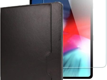 Black Business Folio Case with Tempered Glass Screen - iPad Pro 12.9  (4th, 5th, and 6th Generation) Fashion