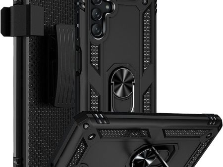 Black Military Kickstand Series Case with Belt Clip - Samsung Galaxy A13 5G Sale